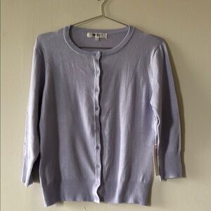Soft Lilac Button-Up Cardigan